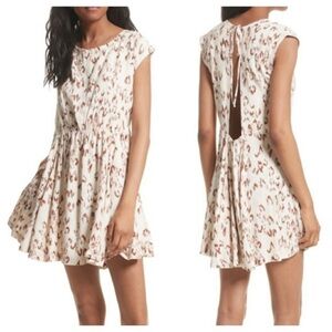 Free People Fake Love IKat Print Open Back Mini Dress
